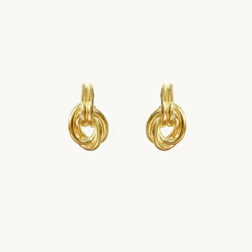 Knot earring, gold knot earring, mini knot earring 