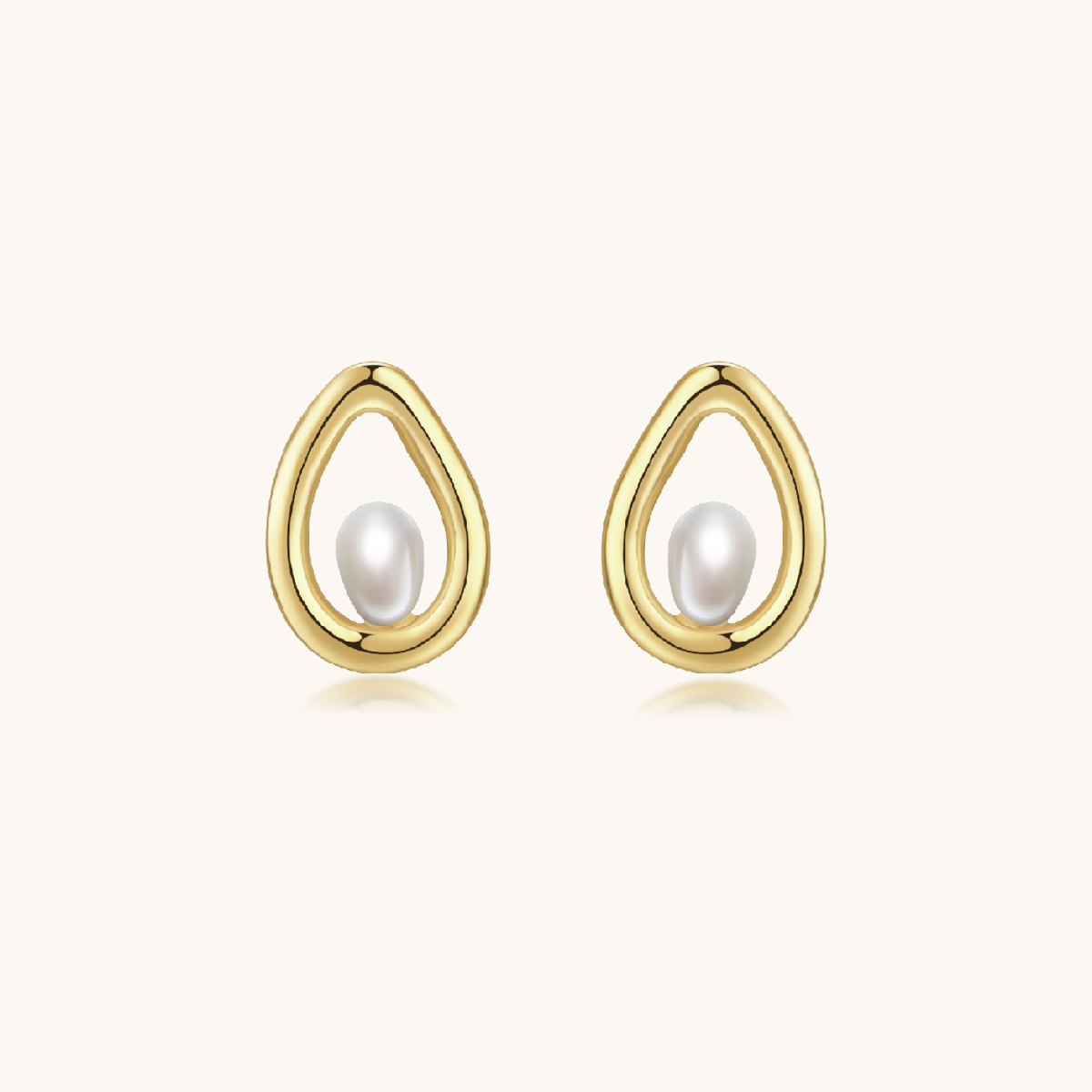 Teardrop Pearl Earring, pearl earring, teardrop earring, gold pearl earring