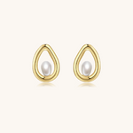 Teardrop Pearl Earring, pearl earring, teardrop earring, gold pearl earring