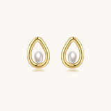 Teardrop Pearl Earring, pearl earring, teardrop earring, gold pearl earring