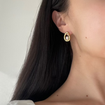 pearl tear-drop earring, pearl earring, tear drop earl earring, gold pearl earring